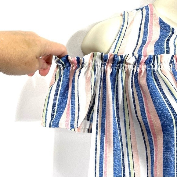 Girls Striped Cold Shoulder Top - Picture 3 of 9